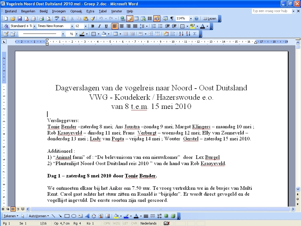 Verslag Groep 2